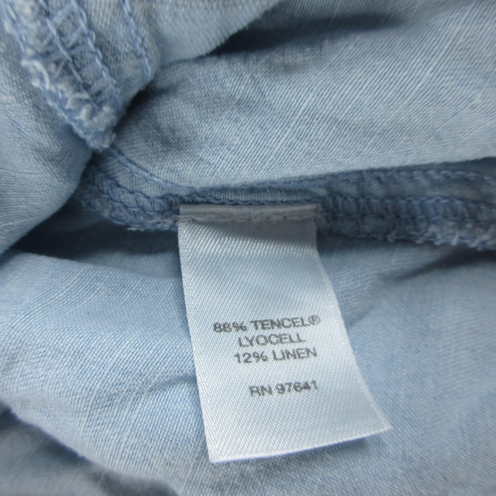 J. Jill Denim Blouse Womens 3X Blue Oasis Wash Short Sleeve Chambray Pocket Top - Picture 5 of 10